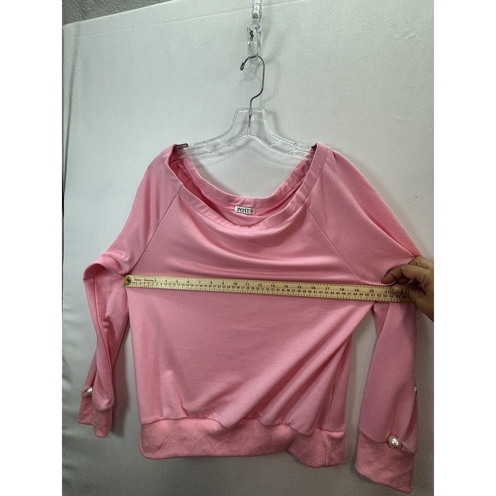 WHY DRESS Women’s Pink 2-Piece Knit Set Pearl Sweatshirt & Jogger Pants L - Picture 12 of 15